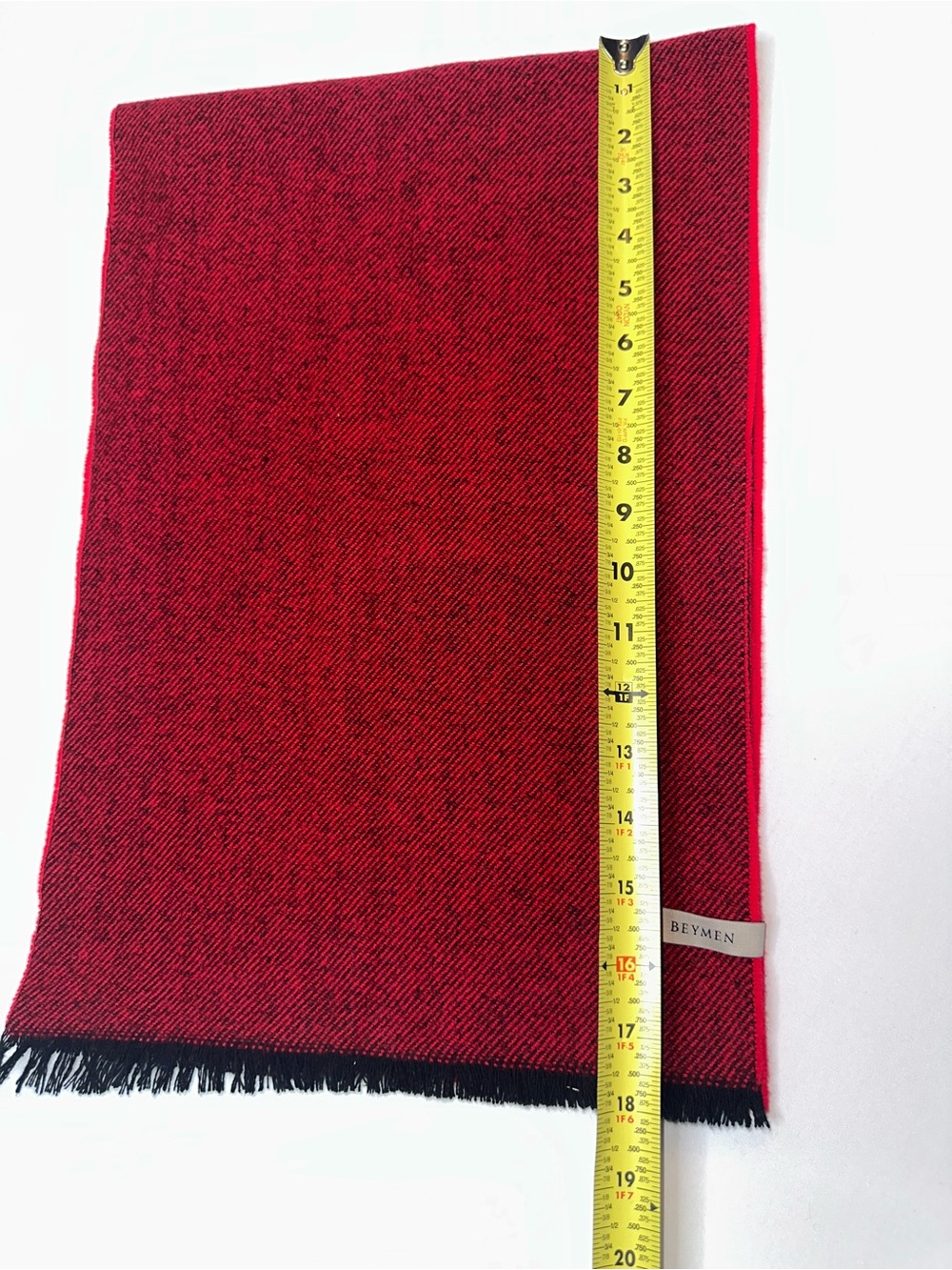 Red Wool-Blend Men's Scarf